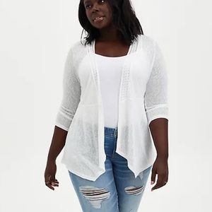 White Lace Knit Cardigan